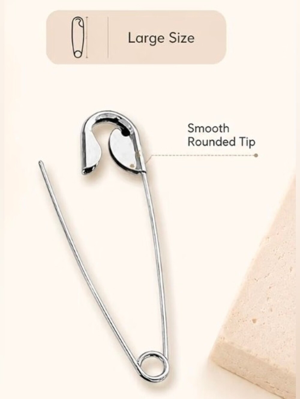 Vintage Silver Safety Pin Hair Pin - Women's Hair Accessory BNIB - Picture 3 of 15